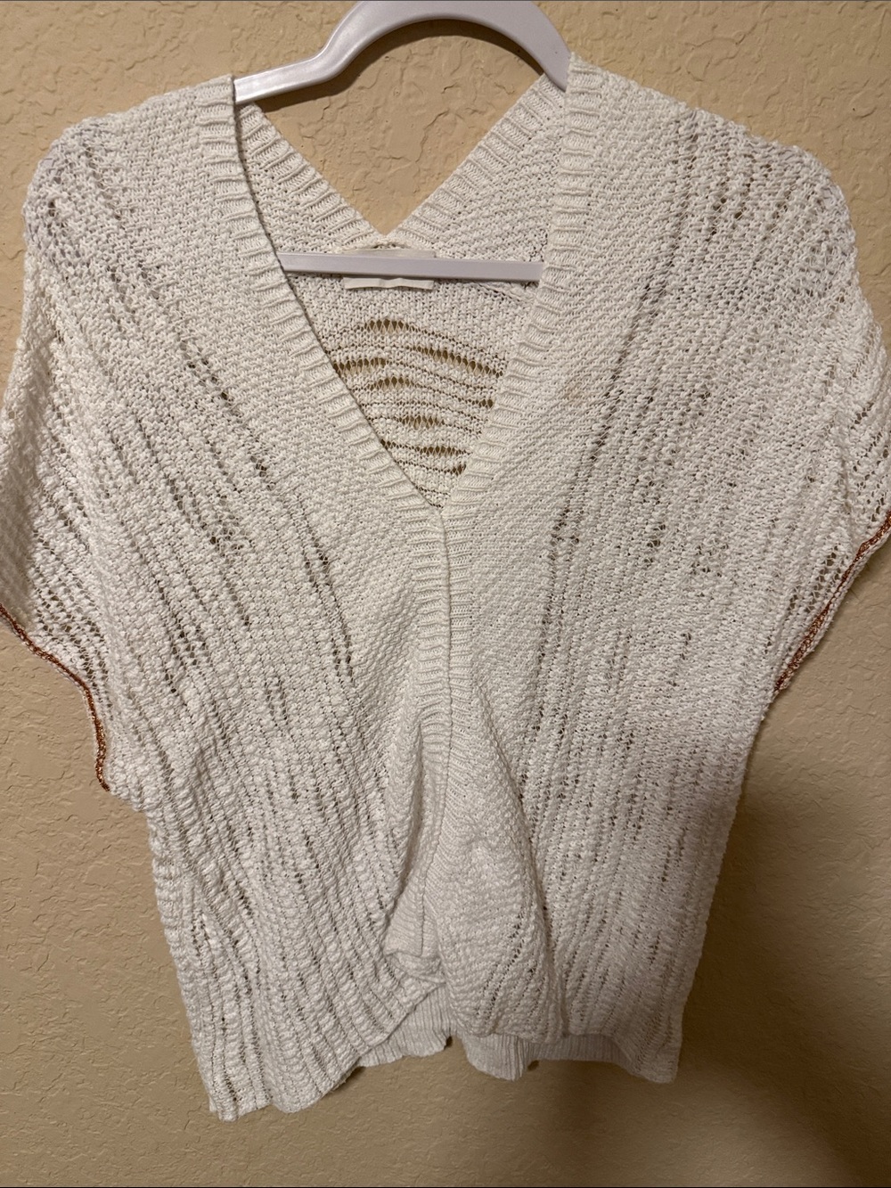 sita murt Cream Knit Women's Top